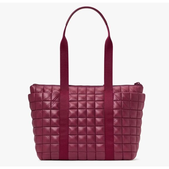 New Kate Spade Camden Quilted Nylon Medium Tote Blackberry Preserves - Picture 2 of 5
